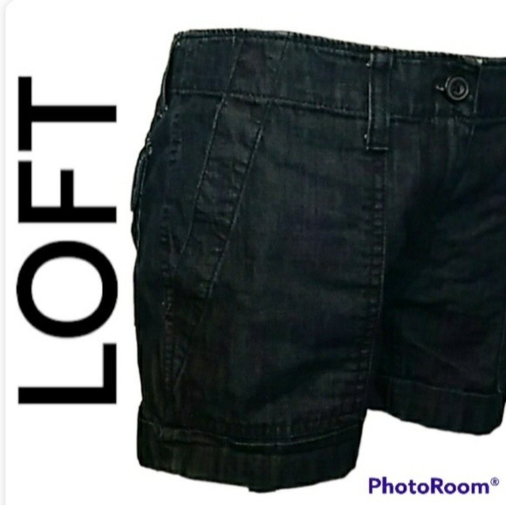 ANN TAYLOR CARGO DENIM SHORT SHORTS JEAN SHORTS COTTON SIZE 00 WOMENS 00 NWOT